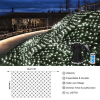 1 x RAW Customer Returns CORST Solar Net Lights 3.6x1.5M Mesh Fairy Lights Net Outdoor Inner Solar Garden Tree Fairy Lights Bushes Waterproof with 8 Modes Timer White  - RRP €23.32