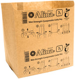 1 x RAW Customer Returns Alina Compostable Paper Caddy Trash Bags Food Waste Bags Biodegradable 7L Paper Bag 50 x 6L to 8L Brown, 50 Bags  - RRP €18.99