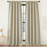 1 x RAW Customer Returns PONY DANCE Linen Look Curtains Opaque Cream Country Style Curtains with Ruffle Tape Short Set of 2 H 160 x W 132 cm Blackout Curtains Short Thermal Curtains Blackout Curtain for Bedroom, Cream - RRP €33.46