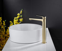 1 x RAW Customer Returns Bathroom Faucet - Bathroom Faucet, Gold Brushed, Single-Lever Basin Mixer with High Spout - RRP €77.64