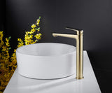 1 x RAW Customer Returns Bathroom Faucet - Bathroom Faucet, Gold Brushed, Single-Lever Basin Mixer with High Spout - RRP €77.64