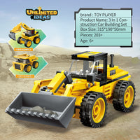 1 x RAW Customer Returns Technology Truck 3 in 1 Building Blocks for Children Clamp Building Blocks City Bulldozer Dump Truck Excavator Construction Site Truck Toy Gift for Technology from 4-8 Years Compatible with Lego 203PCS  - RRP €19.99