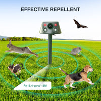 1 x RAW Customer Returns Cat Repeller for Outdoor Use, 360 Solar Powered Animal Control Devices Bird Repeller with Motion Sensor and Flashing Light, 6 Modes Waterproof Animal Repellent for Squirrels Raccoons Martens Rabbits - RRP €49.99