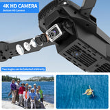 1 x RAW Customer Returns Drone with Camera HD 4K, RC Foldable FPV WiFi Live Transmission Drone for Kids Beginners, 2 Battery Long Flight Time, Headless Mode, Trajectory Flight, Obstacle Avoidance, One Key Start Landing, Headless Mode - RRP €46.38