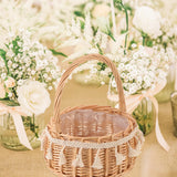 2 x Brand New Cabilock 2 pieces basket with handle wicker basket with flowers for weddings braided flower basket with handle braided basket for the wedding braided Easter basket with handle wicker basket with handle - RRP €88.98