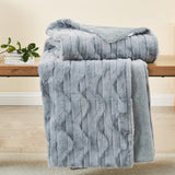 1 x RAW Customer Returns Qucover Fur Blanket, Faux Fur Throw Blanket, Double-sided Sofa Blanket, Plaid, Winter Warm Blanket, Warm Soft Reversible Blanket for Sofa and Bed, 150x200cm, Grey - RRP €37.36