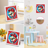 2 x Brand New RICUVED Mario Diamond Painting Children Full Kit Animated 5D Diamond Painting Diamond Painting with Wooden Frame Diamond Rhinestone Cross Stitch Embroidery Craft Painting Creative Home Decor - RRP €17.96