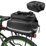 1 x RAW Customer Returns HomePekite bicycle bags for luggage rack, 10-27L multifunctional bicycle bag behind the luggage rack bag, waterproof rear seat bag with rain cover, reflective, foldable side pockets. - RRP €21.99