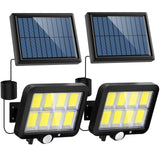 1 x RAW Customer Returns LANSOW Solar Lamps for Outdoor Use, 160 LED Super Bright Outdoor Light with 3 Modes Solar Motion Sensor with 5M Cable, IP65 Waterproof Solar Lights for Garden Pack of 2  - RRP €26.21