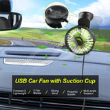 2 x RAW Customer Returns Ymenow USB Car Fan with Suction Cup, 1 Pack 5V 1A USB Suction Cup Fan Portable Vehicle Fan Electric Fan Cooling Table Fan with 3 Speeds for Car Dashboard Window Home Office - RRP €35.98