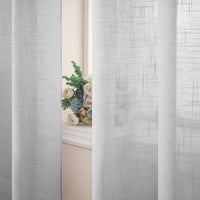 1 x RAW Customer Returns MIULEE Cross Linen Curtains Pure Color Translucent Bedroom Curtains Modern Transparent Decoration for Window Living Room Bedroom Dining Room Kitchen Living Room 2 Sheets 140x185cm Light Gray - RRP €29.23