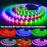 1 x RAW Customer Returns Tesfish WS2812B LED Strip Lights 5V, 5mm Wide Ultra Thin RGB LED Pixel Strip 2m 5050 120 LEDs IP30 White PCB Full Color Individually Addressable LED Light Strip for DIY Advertising Decoration - RRP €20.16