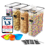 1 x RAW Customer Returns GRANDAT storage containers - 2.5L set of 6, BPA free plastic - airtight storage containers with lid - kitchen storage for pasta - pouring container for cereal, rice, flour, cornflakes - RRP €30.23