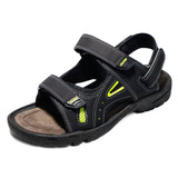 1 x RAW Customer Returns JOMIX Summer Athletic Sandals Men Velcro Anti-Slip Hiking Sandals Outdoor Beach Travel Trekking Hiking Black, 44 EU  - RRP €32.95