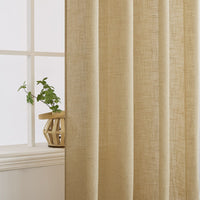 1 x RAW Customer Returns MIULEE Linen Window Curtains with Eyelets Translucent Panel Curtain Modern Sheer Sail Curtains for Balcony Doors Suitable for Living Room Bedroom 2 Piece Set Wheat 140x245cm - RRP €40.49