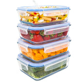 1 x RAW Customer Returns LG Luxury Grace Pack 4 Glass Lunch Box 1000 ml. Hermetic Containers with Steam Valve. Container Packaging. Container Suitable for Microwave, Oven, Dishwasher and Freezer. BPA free. - RRP €38.32