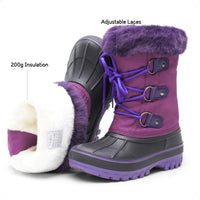 1 x RAW Customer Returns DREAM PAIRS boys girls snow boots fashion winter boots medium boots with warm faux fur lining PURPLE 29 EUR FORESTER-E - RRP €30.35