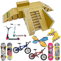 1 x RAW Customer Returns Finger Skateboard Ramp Set, Finger Skatepark Kit 16-piece, Skate Park Kit including Skateboards, Ramps, Scooters, Skates, and Bikes, Fingerboard Skate, Party Bags for Children s Birthday - RRP €17.14