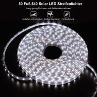 1 x RAW Customer Returns DBFAIRY 15M Solar LED Strip Outdoor, Solar LED Strip 540 LEDs IP68 Waterproof, 8 Modes Dimmable Light Strips with Remote Control, LED Tape Self-Adhesive for Home, Garden, Patio, Balcony White  - RRP €43.99