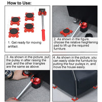 1 x RAW Customer Returns BuyWeek Furniture Lifter, Multifunctional Furniture Roller with 4 Movable Sliders, Adjustable Height Furniture Transport Rollers Set Heavy Furniture Handling Tool Base - RRP €24.62