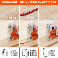 1 x RAW Customer Returns ValueMax 3-in-1 hand stapler set with 3000 staples -T V GS tested- professional stapler for wood, type 140 28 8 powerful stapler gun with adjustable firing force for decoration, furniture - RRP €19.06