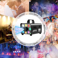 1 x RAW Customer Returns AGPtEK 500W Smoke Machine with 8 LEDs and 13 Colors of LED Lighting, with Wireless Remote, Portable with Remote Control, for Christmas Parties, Stages, Disco, DJ, Clubs - RRP €59.0