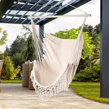 1 x RAW Customer Returns Mingfuxin Hanging Hammock Chair, Hammock Swing Chairs Hanging Chair 2 Seat Cushions Included, Cotton Rope Swing Chair Swing for Indoor, Outdoor, Home, Patio, Garden - RRP €39.99