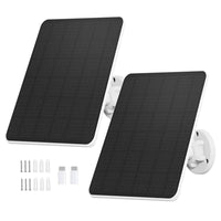 1 x RAW Customer Returns 6W solar panel for surveillance camera, solar module for DC 5V security camera, outdoor camera, doorbell and outdoor lighting with USB and USB-C connection, IP65 3m cable, 360 adjustable bracket - RRP €20.16