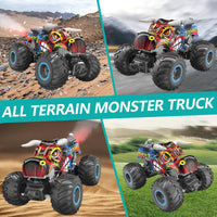 1 x RAW Customer Returns iBlivers Remote Control Car, Remote Control Monster Truck 1 16 Remote Control Monster Truck with Spray Mist Music LED Lights for Children, RC Monster Car Ages 4,5,6,7,8 3-12 Years Old Boy - RRP €39.99