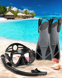 1 x RAW Customer Returns Zenoplige snorkeling set for adults with fins, anti-fog panoramic diving goggles, dry top snorkel and swimming fins, 3 in 1 snorkeling set for swimming, diving - RRP €40.33