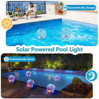 1 x RAW Customer Returns DeeprBlu Floating Pool Lighting Solar, 10cm Colored Solar Pool Lights Balls, IP68 Waterproof Pond Lighting, Multi-Colored Solar Floating Lights for Pool Pond Garden Party Decor-2 Pieces - RRP €27.06