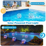 1 x RAW Customer Returns DeeprBlu Floating Pool Lighting Solar, 10cm Colored Solar Pool Lights Balls, IP68 Waterproof Pond Lighting, Multi-Colored Solar Floating Lights for Pool Pond Garden Party Decor-2 Pieces - RRP €27.06