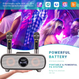 1 x RAW Customer Returns Bluetooth Karaoke Speaker, karaoke with 2 UHF- Professional Wireless Microphones, Complete Professional Karaoke, AUX USB TF Support, Ideal for Home Karaoke, Singing Parties - RRP €79.99