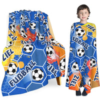 1 x Brand New Luogort Blue Football Grid Football Blanket, Football Lovers Gifts, Football Gifts for Boys Men, Football Team Gifts for Teenagers Adults, Flannel Blanket 130 x 150 - RRP €26.21