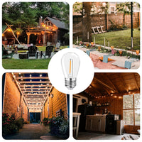 1 x RAW Customer Returns MZYOYO S14 1W E27 LED, E27 LED vintage Edison light bulb, 1W LED filament lamp, LED light bulb E27, for S14 outdoor LED fairy lights, 2700K warm white, not dimmable, for party, Christmas, plastic, pack of 10 - RRP €15.98