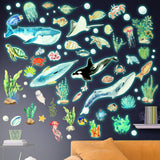 3 x Brand New Wall stickers luminous sea creatures wall tattoo light stickers, fluorescent wall stickers, sea world light stickers for children s bedroom bathroom decoration - RRP €61.2