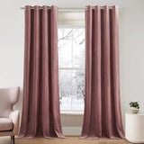 1 x RAW Customer Returns PONY DANCE velvet curtain with eyelets set of 2 velvet curtains old pink opaque curtains living room modern velvet curtains living room thermal curtain heat protection, H 260 x W 132 cm weight 300g m  - RRP €50.95