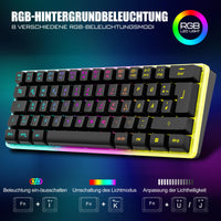 1 x RAW Customer Returns RedThunder K62 60 Wireless Gaming Keyboard and Mouse Set, QWERTZ DE Layout, Rechargeable Compact, Ultralight with Honeycomb Construction for PC MAC PS5 Xbox Gamer - RRP €59.99