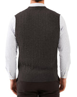 1 x RAW Customer Returns Kallspin Men s Knitted Vest Sleeveless Cardigan Wool Blend with Cable Pattern and Buttons Dark Grey, 3XL-Tall  - RRP €40.99