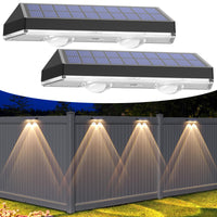 1 x RAW Customer Returns Auting Solar Lamps for Outdoor Balcony, Pack of 2 Solar Outdoor Wall Lights, IP65 Waterproof 3 Light Modes Solar Lamp Fence for Lighting, Balcony Decoration, Garden, Wall, Patio Warm White, Natural, Cool White  - RRP €22.18