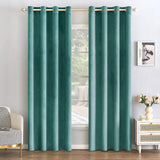 1 x Brand New EMEMA 2 pieces blackout curtain velvet curtains opaque curtain with eyelets thermal curtain eyelet curtain blackout curtains for bedroom living room, 140 x 280 cm W x H teal green - RRP €49.49