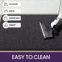 1 x RAW Customer Returns DEXI dirt trapper mat, non-slip doormat for indoor and outdoor use, washable entrance carpet, absorbent doormat - cleaning mat 80 x 120 cm, black-grey - RRP €44.99