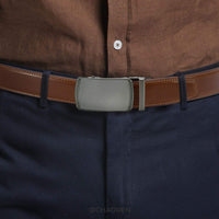 1 x RAW Customer Returns CHAOREN Men s Belt, Men s Leather Belt Automatic Ratchet Buckle 35mm, Adjustable Trim to Fit - RRP €20.16