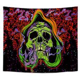 10 x Brand New Roninkier Tapestry Skeleton Blacklight Wall Hanging Cotton - Wall Towel Psychedelic Uv Reactive Bedspread Tapestry Hippie for Bedroom Aesthetic Decoration - RRP €249.9