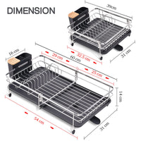 1 x RAW Customer Returns KINGRACK Expandable Dish Drainer, Adjustable Dish Drainer Basket, Rustproof 304 Stainless Steel Dish Drying Rack, Dish Rack with Removable Cutlery Holder, Swivel Drain, 1 Pack - RRP €39.99