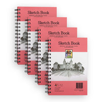 9 x Brand New Elan Sketchbook A5-4 Pack, 80 Sheets 120gsm Smooth Paper, Sketchbook A5, Sketchbook Spiral Bound, Sketchpad A5 with Blank Lightweight Sketch Paper, Drawing Pad, Drawing Book, Sketch Book - RRP €183.6