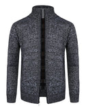 1 x Brand New Oralidera Men s Cardigan with Stand-Up Collar Zip Men s Fleece Jacket Long Sleeve Winter Jacket Sweat Jacket Knitted Cardigan Charcoal XL - RRP €30.72