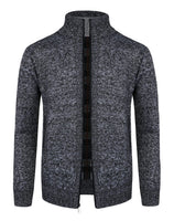 1 x Brand New Oralidera Men s Cardigan with Stand-Up Collar Zip Men s Fleece Jacket Long Sleeve Winter Jacket Sweat Jacket Knitted Cardigan Charcoal M - RRP €39.99