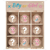 1 x RAW Customer Returns BLOOMWIN Gender Reveal Party Games - Baby Gender Reveal Tic Tac Toe Baby Shower Guessing Game X and O Board Game - Gender Reveal Ideas Boy and Girl Party Decoration Background - RRP €23.59