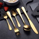 4 x RAW Customer Returns HOMQUEN cutlery set, gold cutlery set, stainless steel set service for 6 people, 30 pieces dining cutlery - RRP €133.04